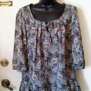 Peacock feather print dress Liberty of London